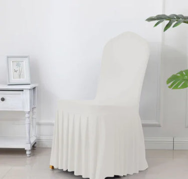Wedding Spandex Chair Cover With Pleated Ruffled Skirt